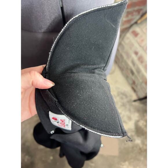 Blouse black sequin hem cuffs shoulder pads 1980s glam - Picture 8 of 8